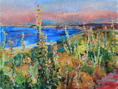 Sunset Over Coastal Blooms by Andrii Kutsachenko