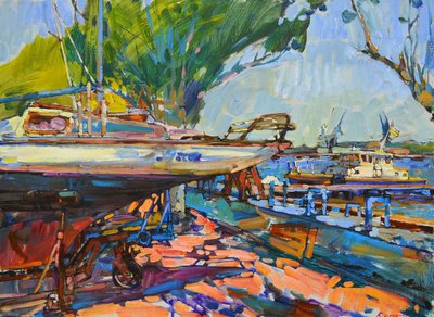 Vibrant Boatyard Marina by Andrii Kutsachenko
