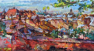 Vibrant City Rooftop View by Andrii Kutsachenko