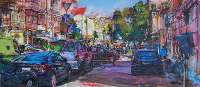 Vibrant City Street by Andrii Kutsachenko