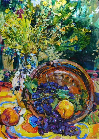 Vibrant Still Life Harvest by Andrii Kutsachenko