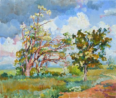Vibrant Trees Rural Landscape by Andrii Kutsachenko