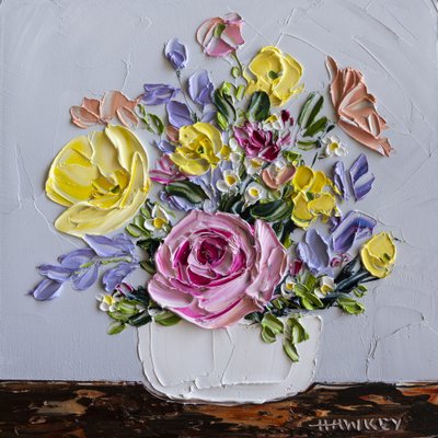 Textured Flower Still Life by Angela Hawkey