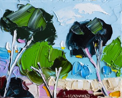 Vibrant Impasto Landscape by Angela Hawkey