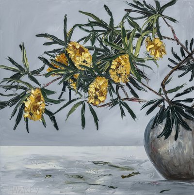 Yellow Banksia Still Life by Angela Hawkey