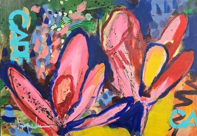 Vibrant Floral Abstract by Angela Maritz