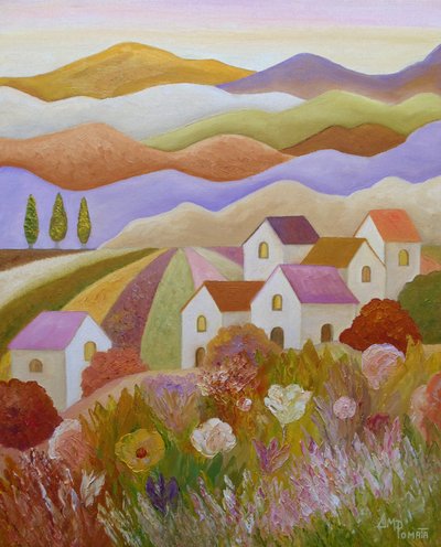 Colorful Countryside Village by Angeles M. Pomata