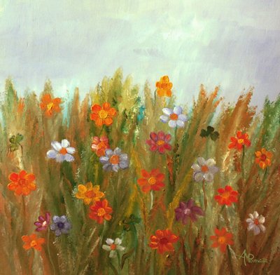 Colorful Flower Field by Angeles M. Pomata