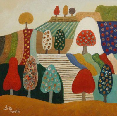 Colorful Whimsical Trees by Angeles M. Pomata