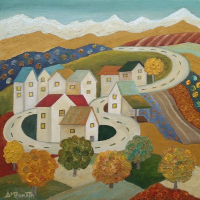 Cozy Autumn Village by Angeles M. Pomata