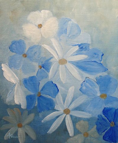 Dreamy Blue Blossoms by Angeles M. Pomata