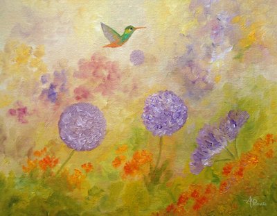 Hummingbird Garden Dream by Angeles M. Pomata