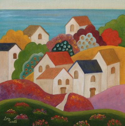 Idyllic Mediterranean Village by Angeles M. Pomata