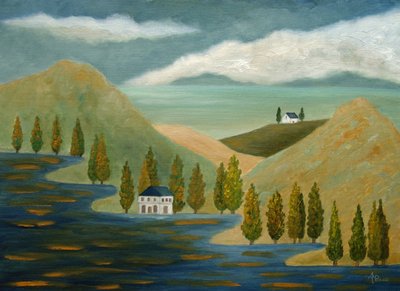 Peaceful Lake Landscape by Angeles M. Pomata