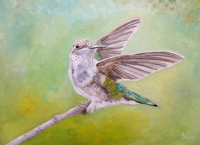 Perched Hummingbird Wings by Angeles M. Pomata