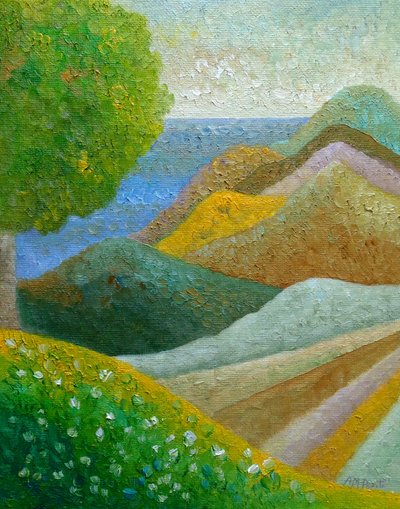 Rolling Hills Ocean View by Angeles M. Pomata