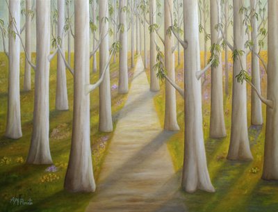 Sunlit Forest Path by Angeles M. Pomata