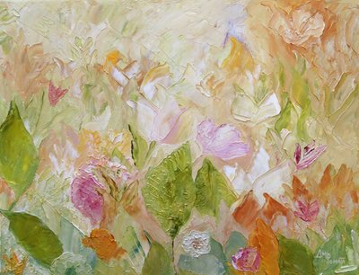 Textured Pastel Flowers by Angeles M. Pomata