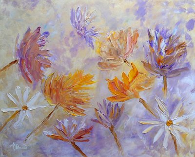 Vibrant Abstract Blooms by Angeles M. Pomata