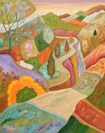 Vibrant Countryside Path by Angeles M. Pomata
