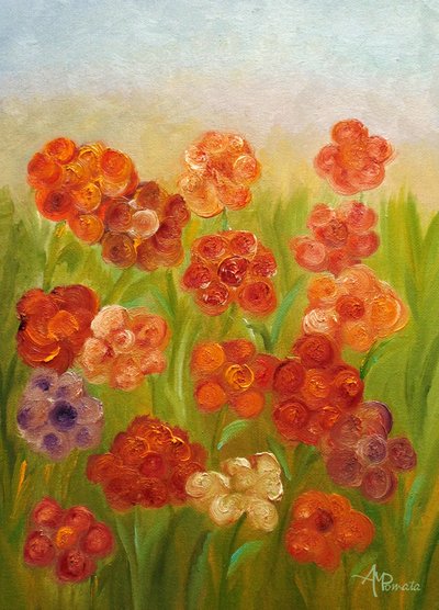 Vibrant Floral Field by Angeles M. Pomata
