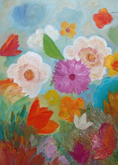 Vibrant Garden Blooms by Angeles M. Pomata