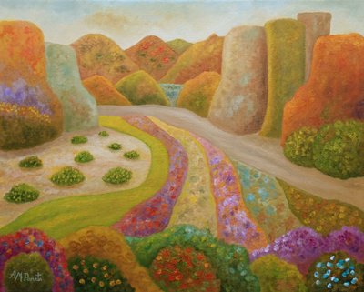 Vibrant Garden Pathway by Angeles M. Pomata