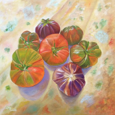 Vibrant Heirloom Tomatoes by Angeles M. Pomata