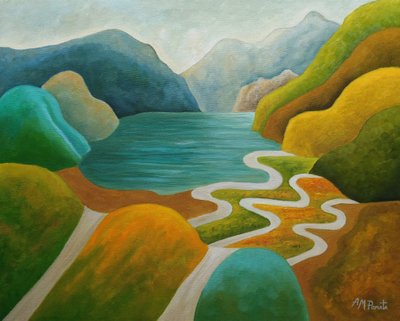 Vibrant Hillside Path by Angeles M. Pomata