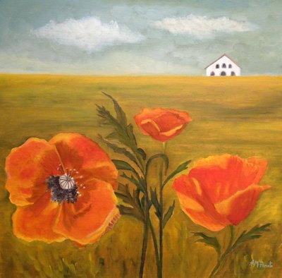 Vibrant Poppies Field by Angeles M. Pomata
