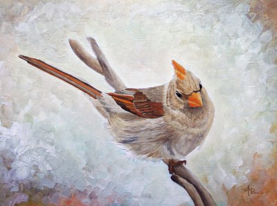 Watchful Female Cardinal by Angeles M. Pomata