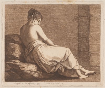 A Woman Seated on Stones by Angelica Kauffmann