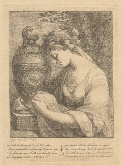 A Woman Weeping Beside an Urn by Angelica Kauffmann