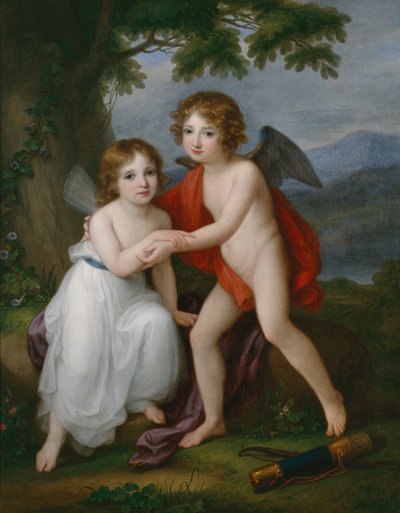 Portrait of the Plymouth siblings as Amor and Psyche, 1795 by Angelica Kauffmann
