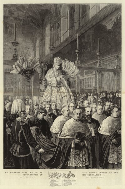His Holiness Pope Leo XIII in the Sistine Chapel on the Anniversary of His Coronation by Angelo Courten