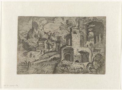 Landscape with the Flight into Egypt by Angelo Falconetto (attributed to)
