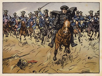 Prussian Field Marshal Gneisenau Leading a Cavalry Charge by Angelo Jank