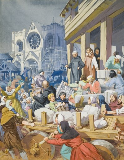 Abbot Suger (c.1081-1151) and the Building of the Abbey of St Denis by Angus McBride