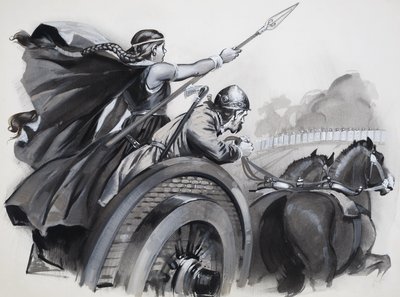 Boadicea Whipping Up the Fury of the Britons Against Their Roman Overlords by Angus McBride