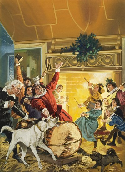 Bringing in the Yule Log by Angus McBride