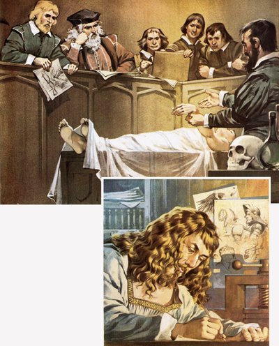 Demonstration of dissection and Durer drawing by Angus McBride