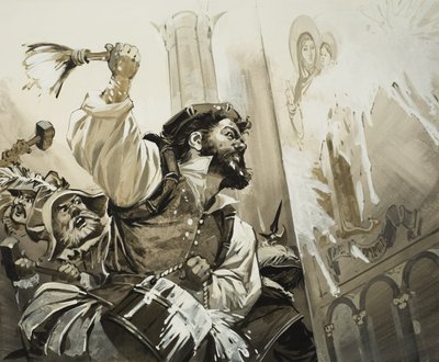Fanatics Storming the Churches of Basle in Protestant Switzerland by Angus McBride