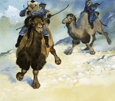 Mongol Warriors on Camels by Angus McBride
