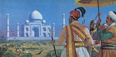 Shah Jahan watching the Taj Mahal being built by Angus McBride