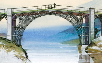 The First Iron Bridge in Britain, at Ironbridge Gorge by Angus McBride