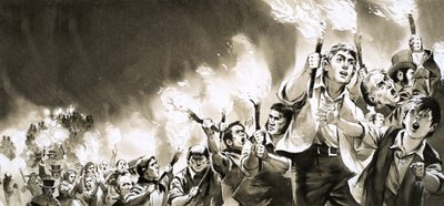 Torchlight Procession in Aid of the Anti-Corn Law League by Angus McBride
