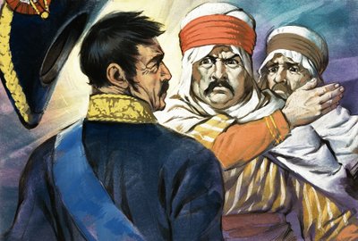 Unidentified Man in Middle-Eastern or North African Clothing Slaps Another Man by Angus McBride