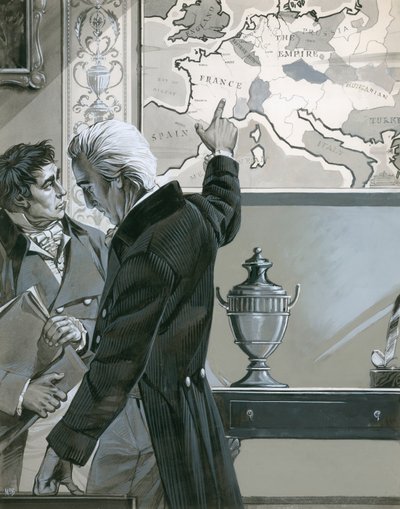 William Pitt Pointing to the Map of France by Angus McBride