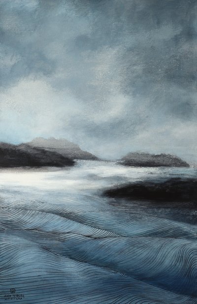 Misty Coastal Waves by Ania Witwitzka