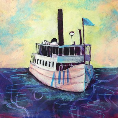 Quaint River Boat by Ania Witwitzka